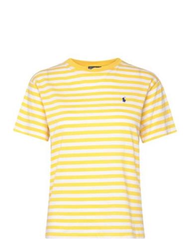 Striped Organic Cotton Crewneck Tee Tops T-shirts & Tops Short-sleeved...