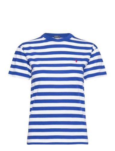 Striped Cotton Jersey Crewneck Tee Tops T-shirts & Tops Short-sleeved ...