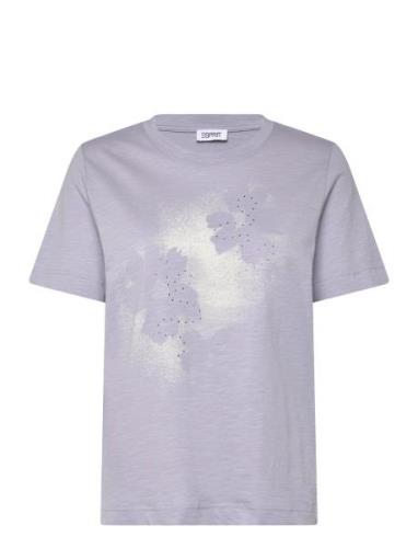 T-Shirts Tops T-shirts & Tops Short-sleeved Purple Esprit Casual