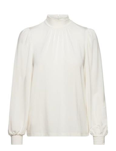 Slfsaya Ls High Neck Top Tops Blouses Long-sleeved White Selected Femm...