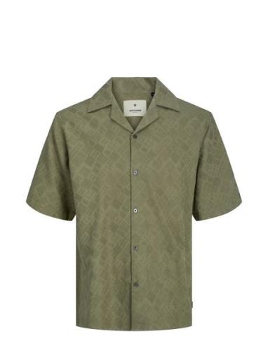 Jack & J S Jprbluoregon Jacquard Resort Shirt S/S Grön