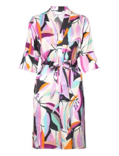 Coster Copenhagen Tunika Dress In Multi Leaf Print Rosa