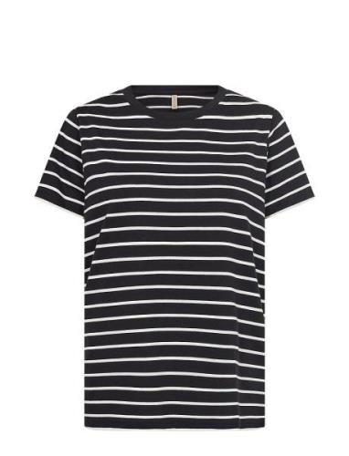 Sc-Derby Stripe Tops T-shirts & Tops Short-sleeved Black Soyaconcept