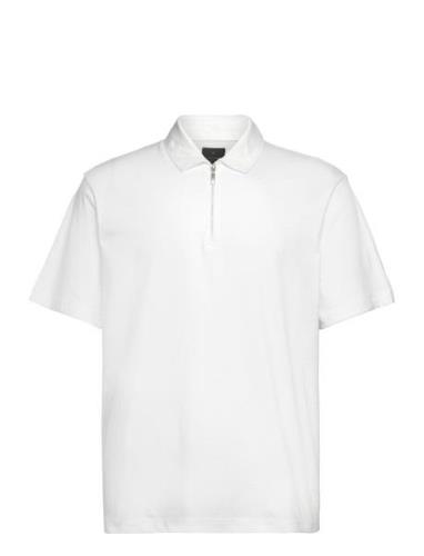 Jprblaholst Ss Zip Polo Tops Polos Short-sleeved White Jack & J S