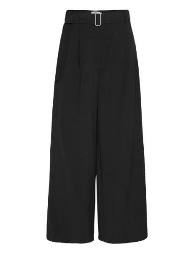 Mschedelmira Pants Bottoms Trousers Wide Leg Black MSCH Copenhagen