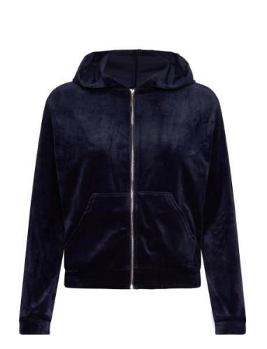 Hunkemöller Jacket Hoody Ls Velours Marinblå