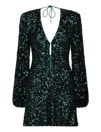 Sequins Mini Flowy Dress Designers Short Dress Green ROTATE Birger Chr...