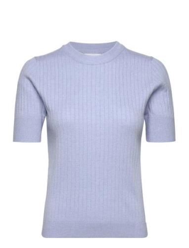 Objnoelle S/S Knit T-Shirt Noos Tops T-shirts & Tops Short-sleeved Blu...