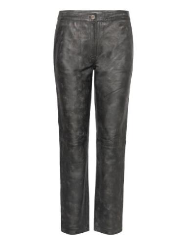 2Nd Willis - Uneven Leather Bottoms Trousers Leather Leggings-Byxor Bl...