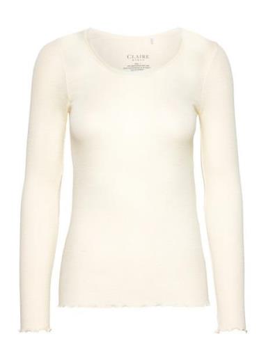 Cwamber T-Shirt Tops T-shirts & Tops Long-sleeved Cream Claire Woman