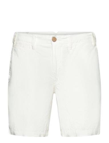 8-Inch Straight Fit Linen-Cotton Short Bottoms Shorts Casual White Pol...