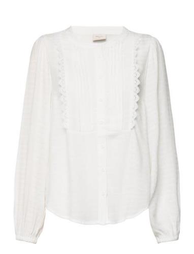 Fqshu-Blouse Tops Blouses Long-sleeved White FREE/QUENT