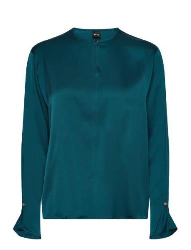 Binalea Tops Blouses Long-sleeved Blue BOSS