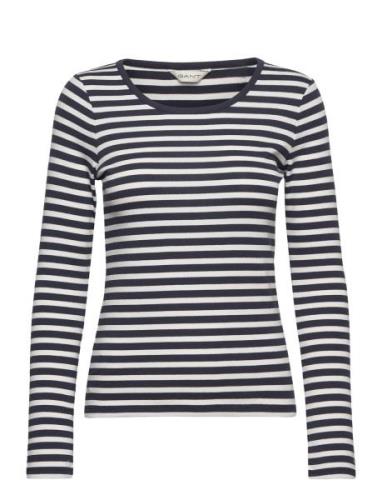 Slim Striped 1X1 Ribbed Ls T-Shirt Tops T-shirts & Tops Long-sleeved B...
