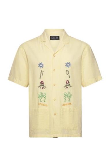 Postcard Shirt Tops Shirts Short-sleeved Yellow Pas De Mer