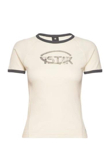 Army Ringer Slim R T Wmn Tops T-shirts & Tops Short-sleeved Cream G-St...