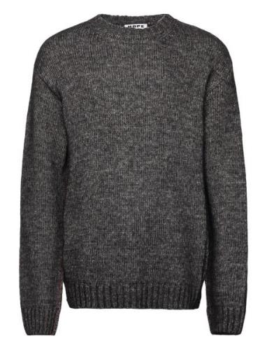 Over D Wool Sweater Designers Knitwear Round Necks Black Hope