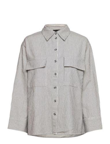 Gina Tricot Over D Striped Shirt Vit