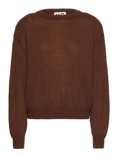 Flirting With Solid Shades Tops Knitwear Jumpers Brown Mo Reen Cph