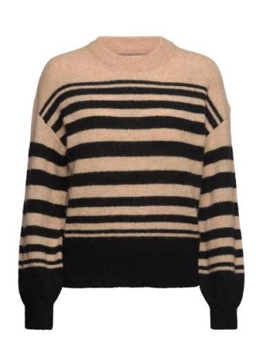 Nuriette Stripe Pullover Tops Knitwear Jumpers Beige Nümph