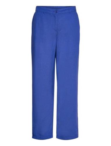 Casual Pants Bottoms Trousers Wide Leg Blue Brandtex