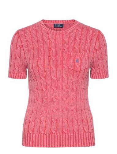 Cotton Cable Short-Sleeve Sweater Tops Knitwear Jumpers Pink Polo Ralp...
