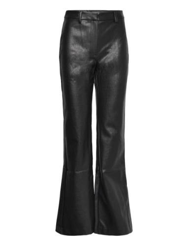 Halifax Pu Flare Pant Bottoms Trousers Leather Leggings-Byxor Black Ba...