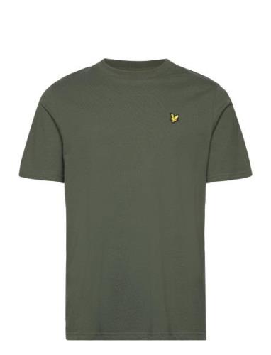 Textured Tipped T-Shirt Tops T-shirts Short-sleeved Khaki Green Lyle &...