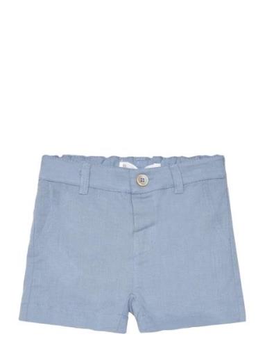 Linen-Blend Bermuda Shorts Bottoms Shorts Blue Mango