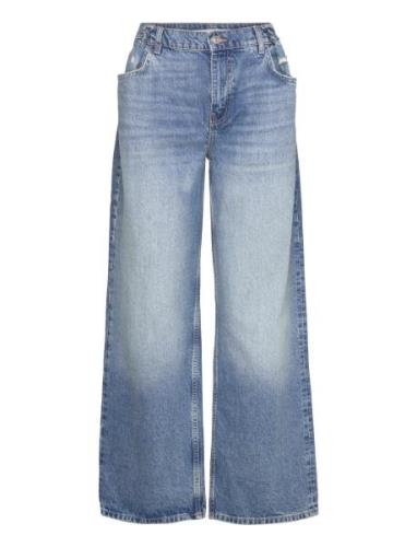Loose Mid-Rise Wideleg Jeans Bottoms Jeans Wide Blue Mango