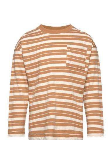 Striped Long Sleeves T-Shirt Tops T-shirts Long-sleeved T-shirts Yello...
