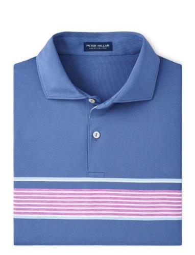 Peter Millar Ledger Performance Jersey Polo - Edwin Spread Coll Blå