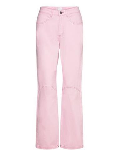 Nellie Pants Bottoms Jeans Straight-regular Pink Hosbjerg