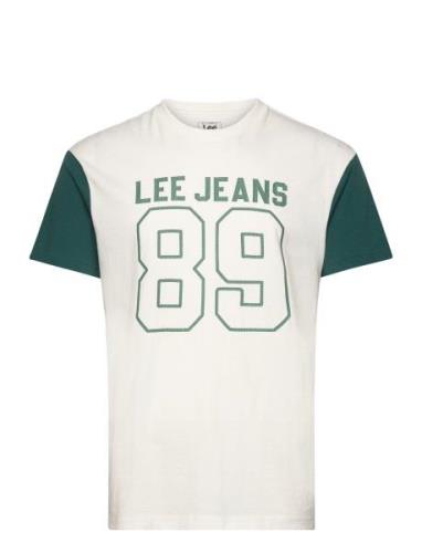 Raglan Varsity Tee Tops T-shirts Short-sleeved White Lee Jeans