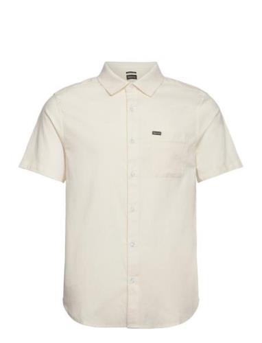 Charter Oxford S/S Wvn Tops Shirts Short-sleeved Cream Brixton