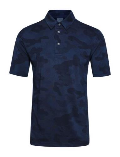 BACKTEE Mens Camou Polo Marinblå