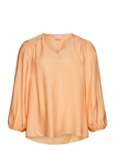 Swariana Bl 3 Tops Blouses Long-sleeved Orange Simple Wish