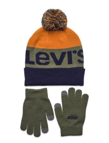 Levi's® Beanie And Gloves Set Accessories Headwear Hats Beanie Multi/p...