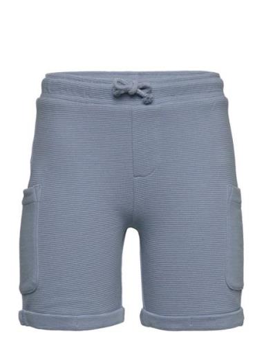 Mango Textured Cotton-Blend Bermuda Shorts Blå