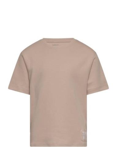 Nkmsallerken Ss Loose Top Tops T-shirts Short-sleeved Beige Name It