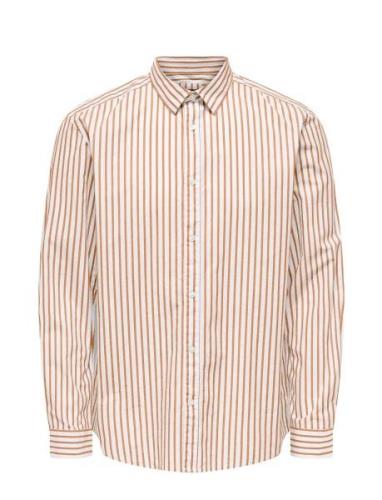 Onscape L/S Stripe Reg Shirt Fw Tops Shirts Casual White ONLY & SONS
