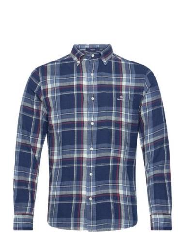 D1. Reg Ut Indigo Plaid Shirt Tops Shirts Casual Blue GANT