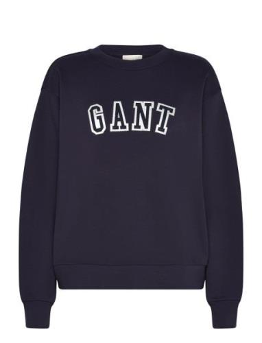 GANT Logo C-Neck Sweat Marinblå