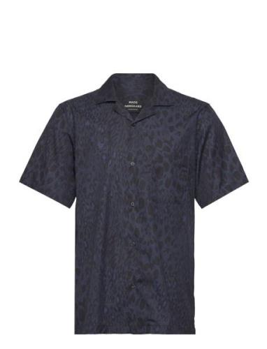 Havana Twill Kenji Aop Shirt Ss Tops Shirts Short-sleeved Blue Mads Nø...