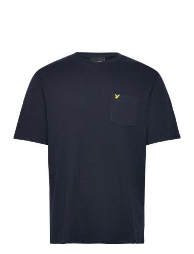 Lyle & Scott Textured Stripe T-Shirt Marinblå