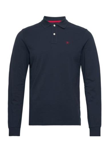 Hackett London Slim Fit Logo Ls Marinblå