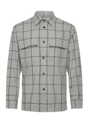 M. Remy Check Overshirt Designers Overshirts Grey Filippa K