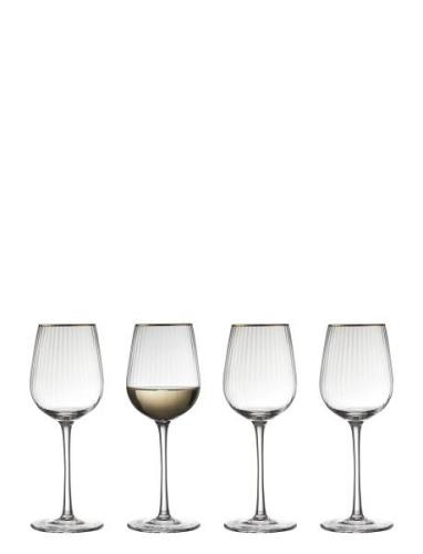 Lyngby Glas Hvidvinsglas Palermo Gold 30 Cl 4 Stk. Nude