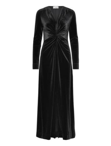 Velvet Jersey Designers Maxi Dress Black Ganni