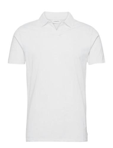 Stretch Polo Shirt S/S Tops Polos Short-sleeved White Lindbergh